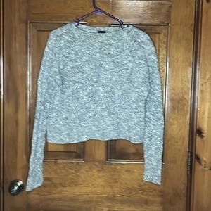 Eileen Fisher Gray Merino Wool Cropped Sweater Size Large